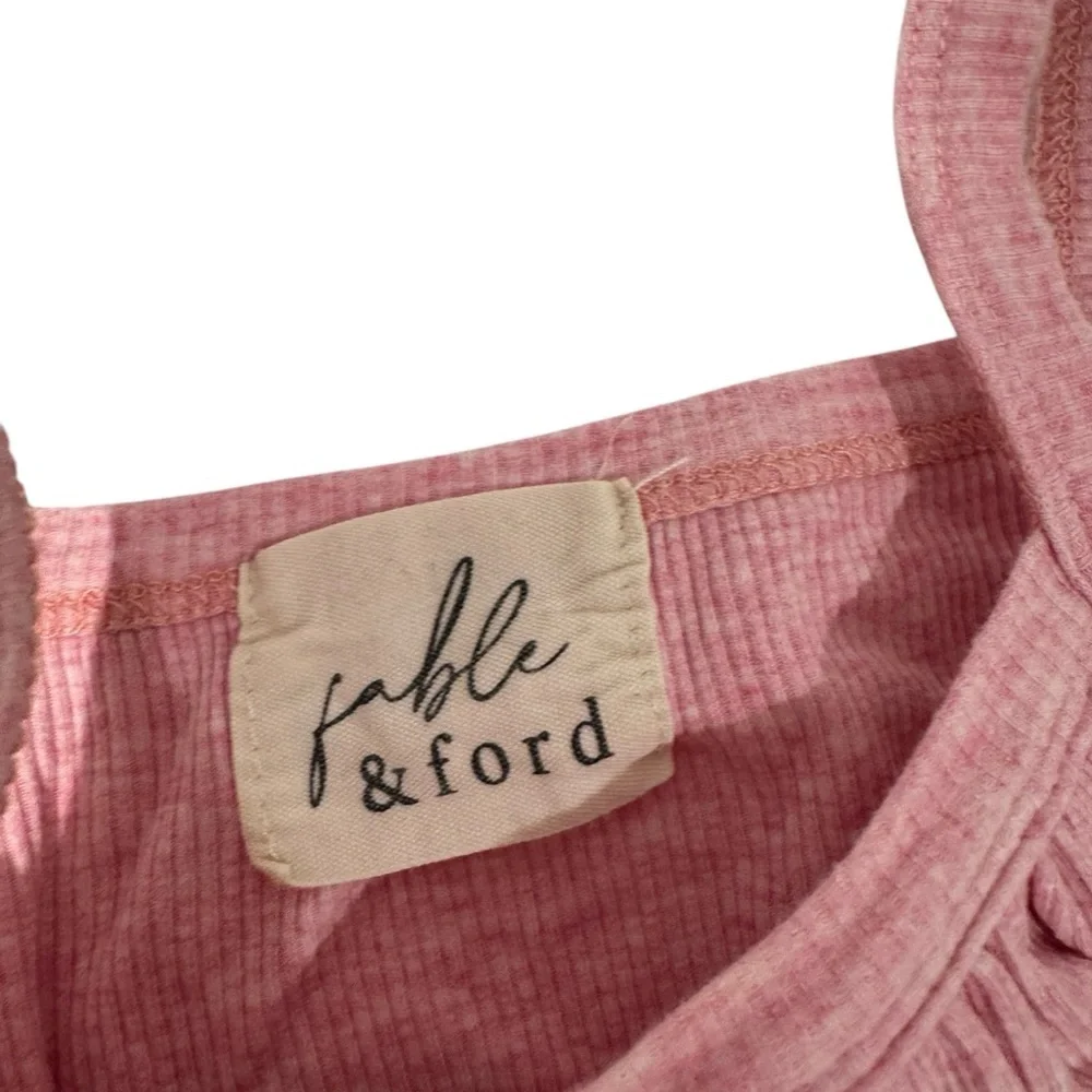 FABLE & FORD Pink Ribbed Ruffled Set - size 3 - Picture 3 of 4